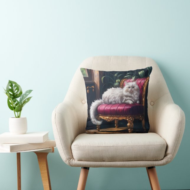 Almofada Gato Persa Branco (Cadeira)