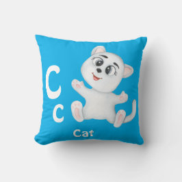 Almofada Gato personalize ABC: Letra C - Adicione seu Nome