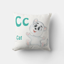 Almofada Gato personalize ABC: Letra C - Adicione seu Nome