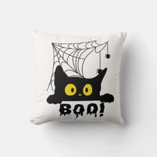 Almofada Gato preto Aranha-teia Boo
