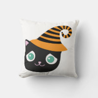 Gato Preto com Olhos Tristes e Chapéu Branco