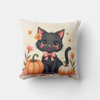 Almofada Gato Preto Cushion Cushion das Halloween com Bombe