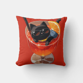 ALMOFADA GATO PRETO DE ANIME NUM COPO DE SUCO