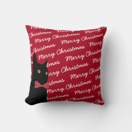Almofada Gato preto do Feliz Natal