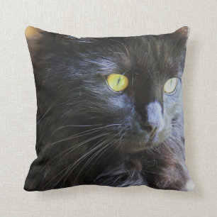 Almofada Gato preto em sua cara! travesseiro decorativo