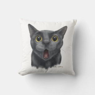 Almofada Gato preto engraçado desenho animado