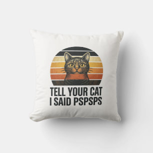 Almofada Gato Preto Engraçado Pspsps Design Vintage Pôr do
