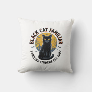 Almofada Gato Preto Familiar Design de Resgate de Halloween