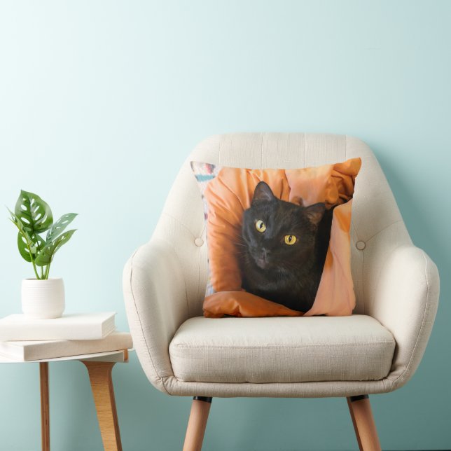 Almofada Gato Preto Fofo (Cadeira)