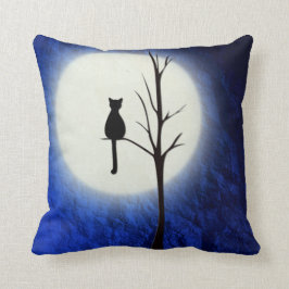 Almofada gato preto no travesseiro decorativo da árvore 2