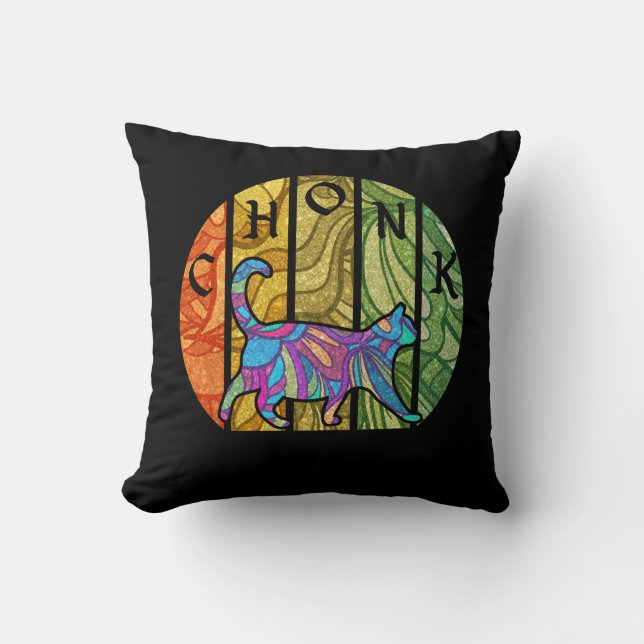 Almofada Gato Psicodélico - Arte Felina Trippy (Frente)