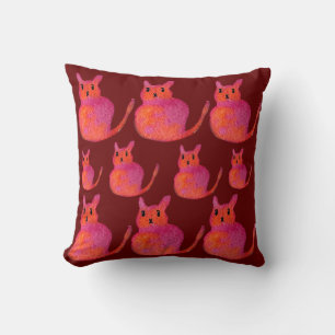 Almofada Gato rosa funky gato fofo