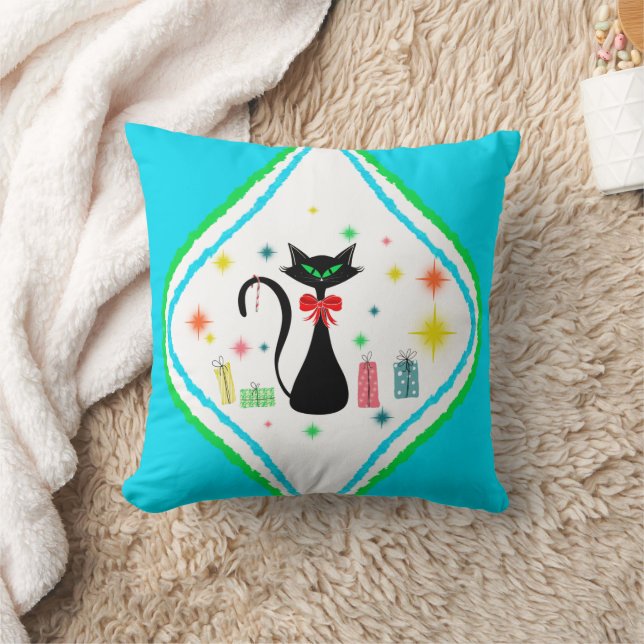 Almofada Gato Siamês Natal Retro (Cobertor)