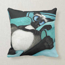 Almofada Gato Siamese pela turquesa & pelos dedos do pé de