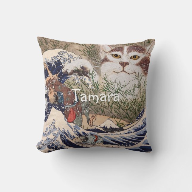 Almofada Gato sobrenatural na Onda do Excelente (Frente)