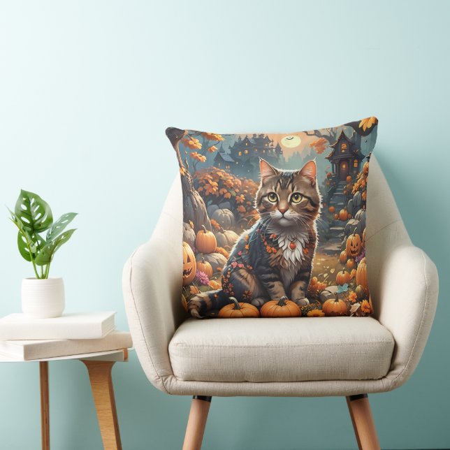 Almofada Gato solitário em uma Aventura Noturna Louca (Cadeira)