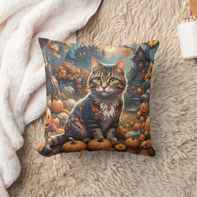 Almofada Gato solitário em uma Aventura Noturna Louca (Cobertor)