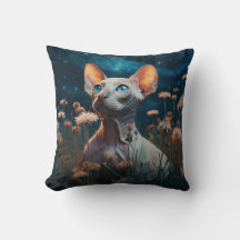 Gato Sphynx & Flores Vibrantes – Arte Caprichosa