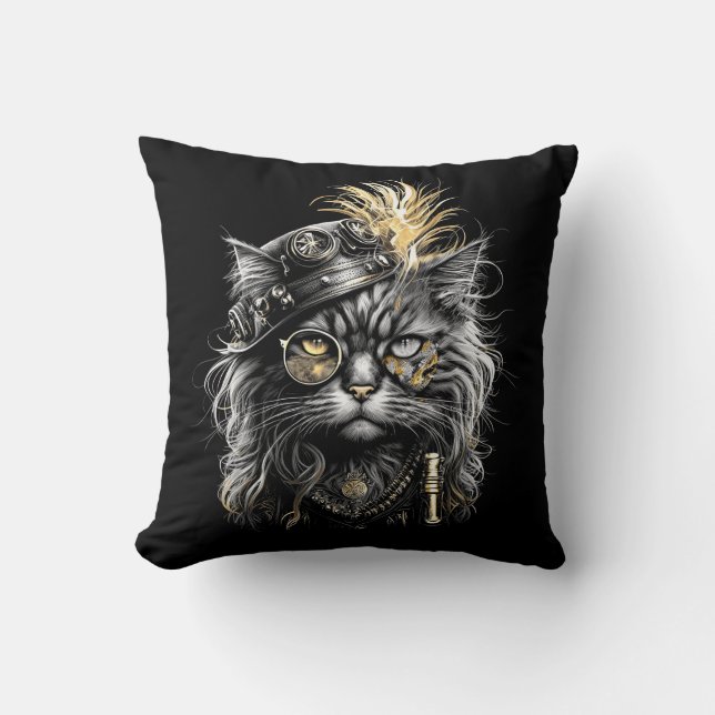 Almofada Gato Steampunk Incrível  (Frente)