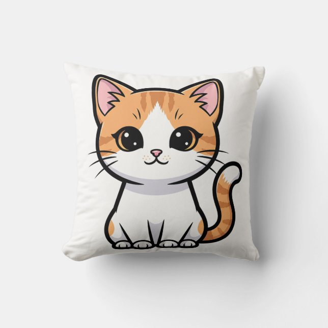 Almofada Gato Tabby Laranja Fofo (Frente)