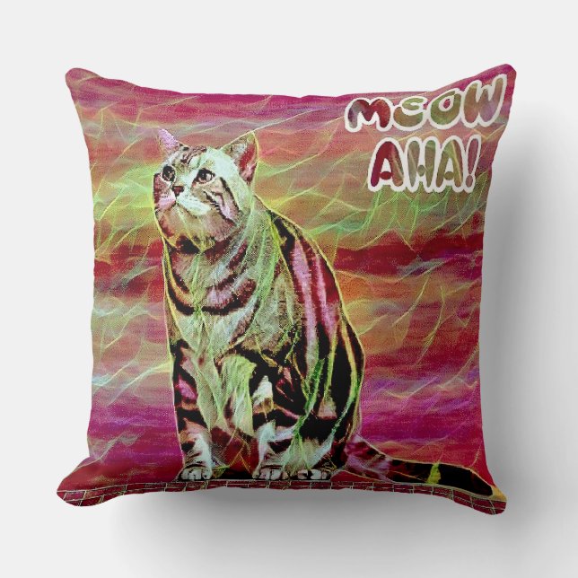 Almofada Gato Tabby Prateado (Frente)