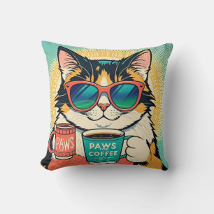 Almofada Gato usando óculos de sol superdimensionados, segu