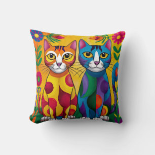 Almofada Gato Vibrante Duo - Floral Artístico