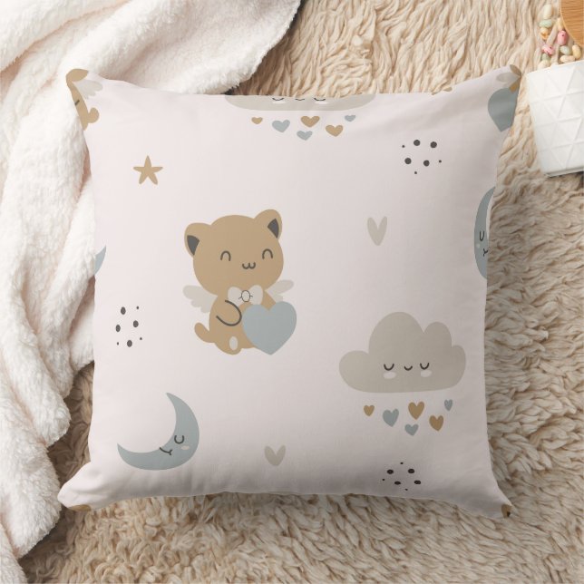 Almofada Gatos Anjo Kawaii & Nuvens (2) (Cobertor)