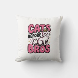 Almofada Gatos Antes dos Irmãos Camisa Vintage Gato Coroa D