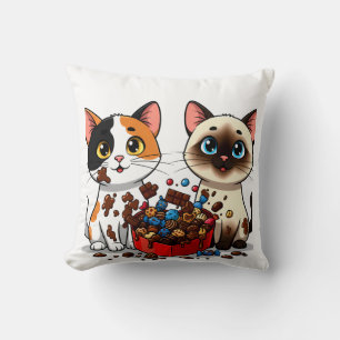 Almofada Gatos Bagunçados de Chocolate