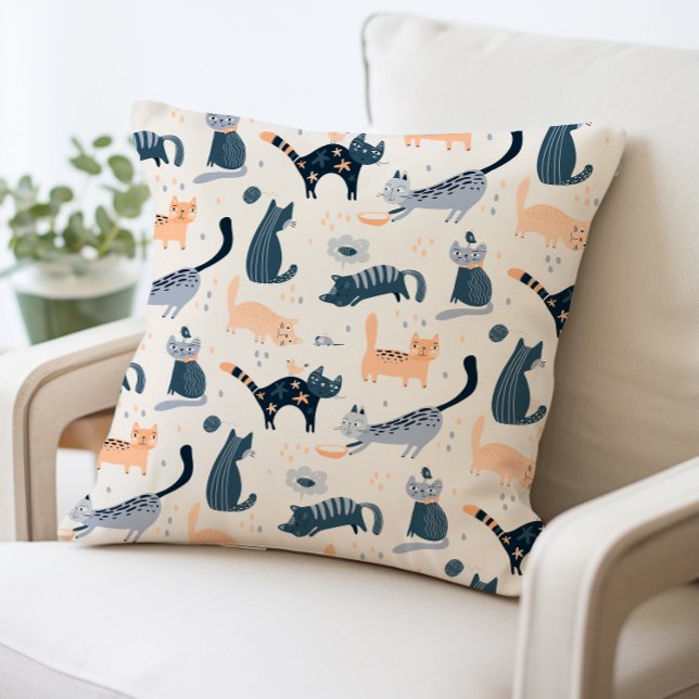 Almofada Gatos De Cartoon Gatos E Animais Decorativos (Criador carregado)