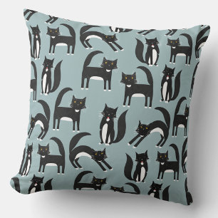 Almofada Gatos de Tuxedo preto e branco