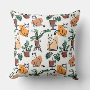 Almofada Gatos e flores para desenho de linhagens