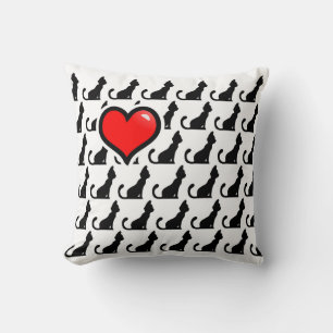 Almofada Gatos e Travesseiro decorativo Branco do Coração
