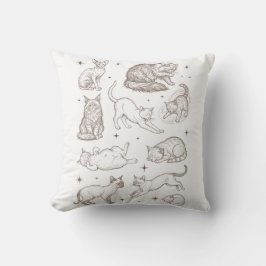 Almofada Gatos Engraçados Antigos com Múltiplas Poses