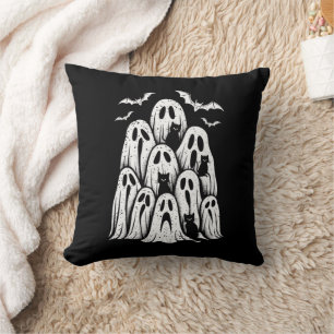 Almofada Gatos Fantasmas Amantes do Halloween Outono Tempor