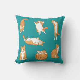 Almofada Gatos Laranja Engraçados