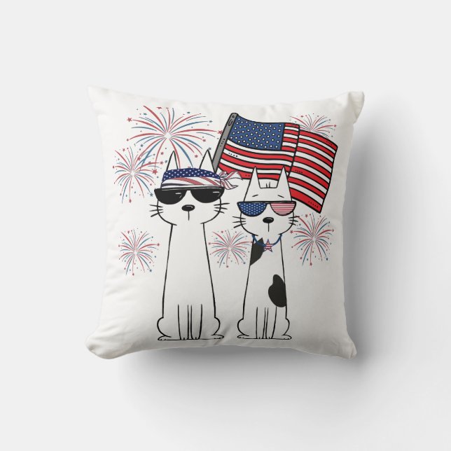 Almofada Gatos Legais Patrióticos (Frente)