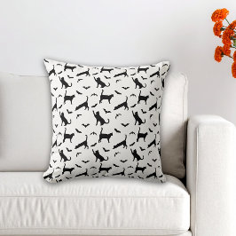 Almofada Gatos Pretos E Morcegos Padrão Mínimo Halloween