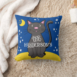 Almofada Gatos Pretos Estrelas de Halloween Lua Cute Crianç