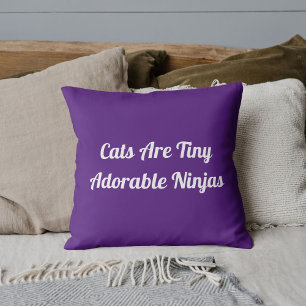 Almofada Gatos São Ninjas Adoráveis Personalizado Roxo Real