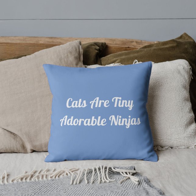 Almofada Gatos São Ninjas Adoráveis Personalizam O Azul De  (Criador carregado)