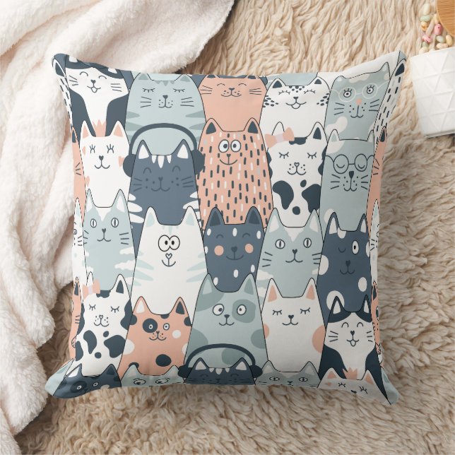 Almofada Gatos sem Padrões Cachorros (Cobertor)