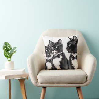 Almofada Gatos Tuxedo em Cushion Travesseiro