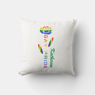Almofada Gay Pride Rainbow Flag Rose Personalized