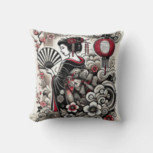 Almofada Geisha Art Travesseiro decorativo