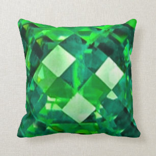 Almofada Gema esmeralda verde de Birthstone
