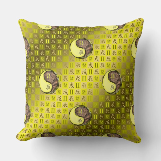 Almofada Gemini & Earth Dragon Throw Pillow (Frente)