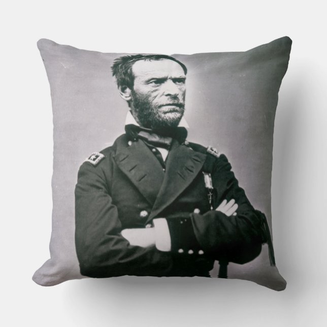 Almofada General William T. Sherman (1820-91) (foto de b/w) (Frente)
