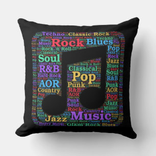 Almofada Gêneros de música coloridos